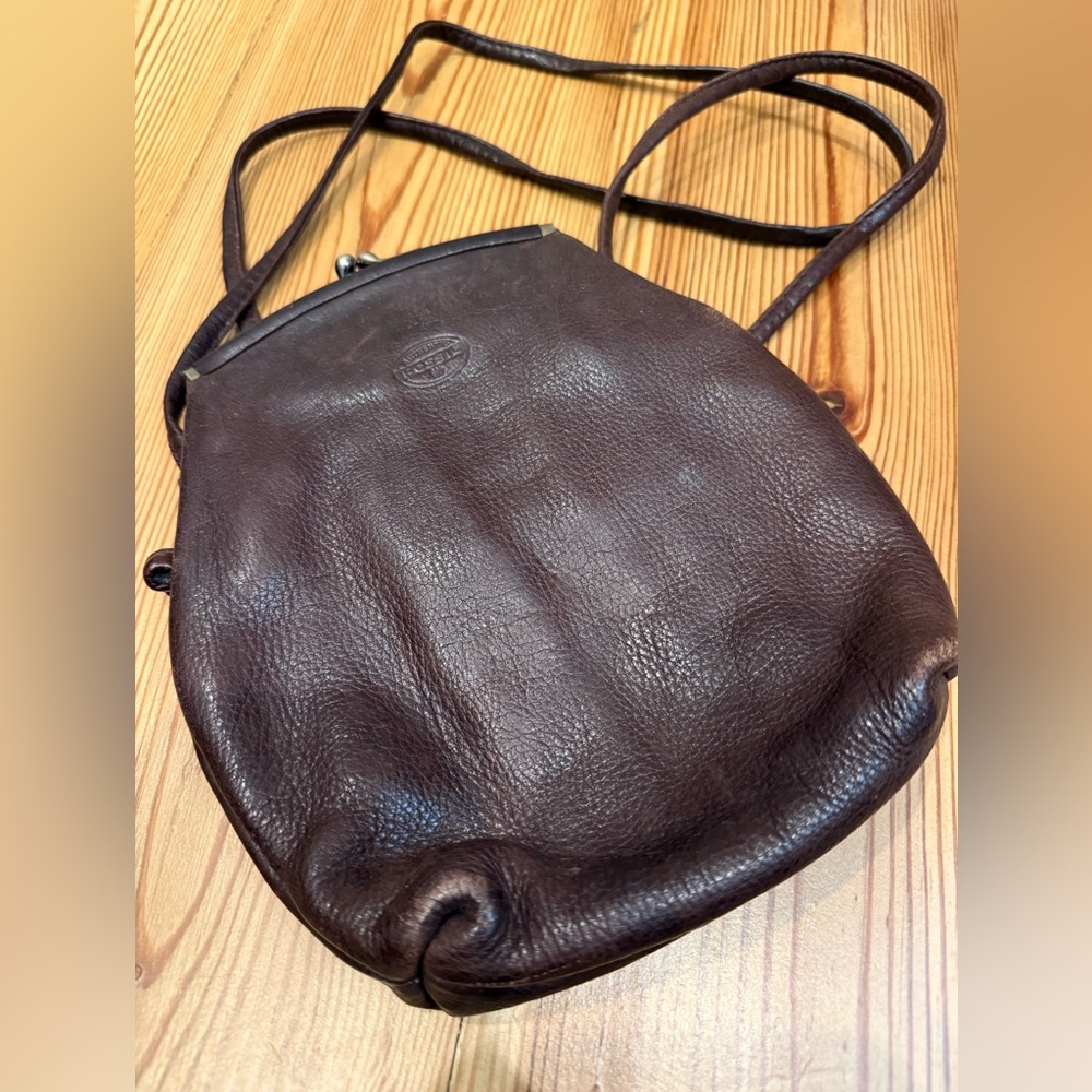 Fossil Dark Brown Leather Crossbody Bag
